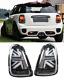 2 Black Led Rear Lights Union Jack For Mini Cooper R56 R57 From 11/2006 To 12/2013
