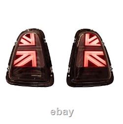 2 Black LED Rear Lights Union Jack for Mini Cooper R56 R57 from 11/2006 to 12/2013