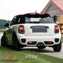 2 Black LED Rear Lights Union Jack for Mini Cooper R56 R57 from 11/2006 to 12/2013