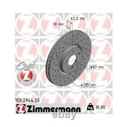 2 Brake Disc Zimmermann 150.2944.20 Coat Z Is Suitable For Bmw