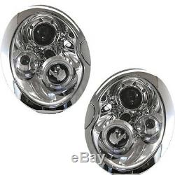 2 Lighthouse Angel Eyes Mini R50 R52 R53 2003-2006 One One D Front Lights Chrome