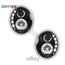 2 Lights Headlight Led Bmw Mini R50 R52 R53 Cooper & Mini One Black Background