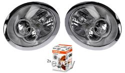 2x Front Headlights G+d Electric Without Motor For Mini One Cooper R50 R52 04