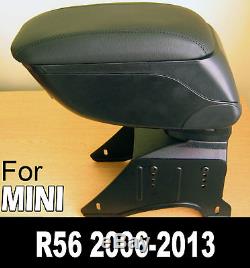 Armrest Center Console In Black Leather Specific For Mini Cooper One R55 R56