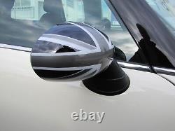 'Black Union Jack Wing Mirrors for Mini One Cooper Clubman Cabriolet R55 R59'