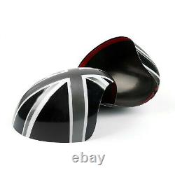 'Black Union Jack Wing Mirrors for Mini One Cooper Clubman Cabriolet R55 R59'