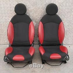 Bmw Mini Cooper R56 One 2 Sports Half Red Leather Interior Seat With Airbag
