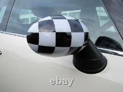 Checkered Flag Mirrors for Mini One Cooper R55 R56 R57 R60 Countryman