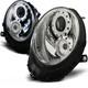 Chrome Angel Eyes Headlights Suitable For Mini One Cooper, Model Years 06-14