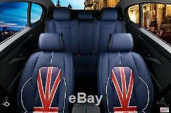 For Mini Cooper Blue Imitation Leather Deluxe Complete Set Covers Seat Jack Flag