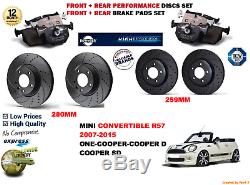 For Mini Cooper R57 Cab 09-15 Front & Rear Performance Brake Disc +