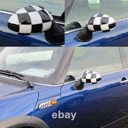 Hood Flag Checkerboard Mirrors Suitable for Mini One Cooper R50 R52