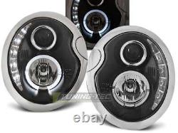 LED DRL Look Headlights for BMW Mini COOPER R50 R52 R53 Daytime Running Light Black