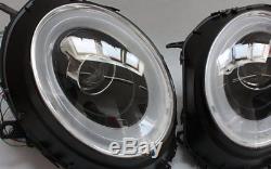 Led Crutch Headlight Set Bmw Mini Cooper R55 Black Led Turn Signals