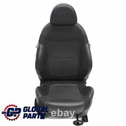 Mini Cooper One R52 Cabrio Front Right Seat in Panther Black Fabric/Leather.