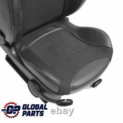 Mini Cooper One R52 Cabrio Front Right Seat in Panther Black Fabric/Leather.