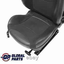 Mini Cooper One R52 Cabrio Front Right Seat in Panther Black Fabric/Leather.