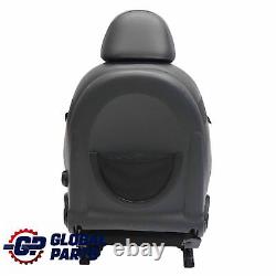 Mini Cooper One R52 Cabrio Front Right Seat in Panther Black Fabric/Leather.