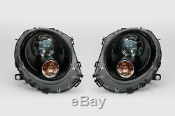 Mini Cooper R55 R56 R57 R58 06-14 Led Drl Black Xenon Look Headlight Pair Lhd