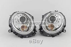 Mini Cooper R56 R57 R58 06-14 Look Xenon Headlight Set Chrome Led Drl Lhd