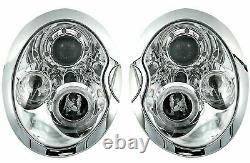 New Projectors For Bmw Mini Cooper R50 R52 R53 2001-2006 F Angel Eyes Chrome