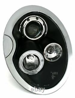 Offer Pair Headlights Bmw Mini Cooper R50 R52 R53 01-06 Halo Rims Black En Lpmc0