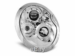 Offer Pair Headlights Bmw Mini Cooper R50 R52 R53 01-06 Halo Rims Chrome En Right Of Withdrawal