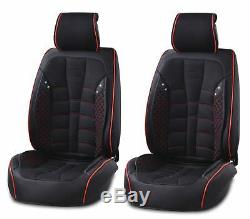 Premium Deluxe Pu Leather & Fabric Black Seat Covers Full Set Before Cushion