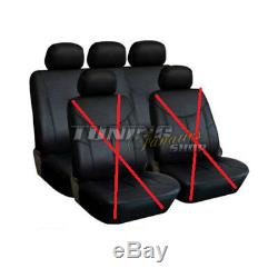 Premium Leather / Faux Seat Cover Rear Seat Black Kit Several