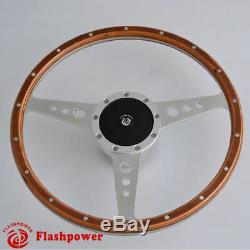 Riveted Wood Classic 13 '' Wheel For Mini Mg Vintage Triumph Golf Semi Domed