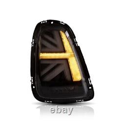 2 Feux Arriere Led Noir Union Jack Pour Mini Cooper R56 R57 De 11/2006 A 12/2013