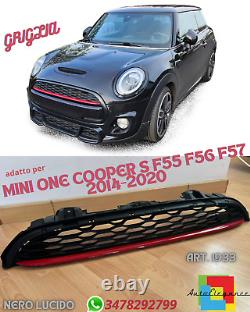 Grille Mini One Cooper S F55 F56 F57 2014-2020 Look Sport Noir Brillant