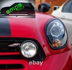 Mini R60 Countryman Phare + Xenon Jets & Feu Arrière Housses Piano Noir Brillant