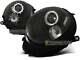 Neuf Projecteurs Pour Mini Cooper R55 R56 R57 R58 R59 2006-2014 Angel Eyes Noir