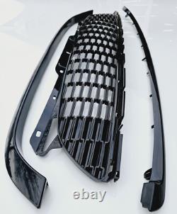 Noir Brillant Grille pour Mini R55 R56 R57 R58 R59 One Cooper Gen 2 LCI 2010+ 3