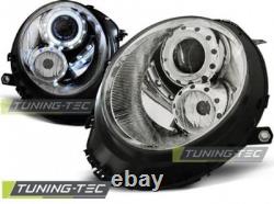 Phares Ange Yeux Convient pour Mini One Cooper Année Fab. 06-14 Chrome